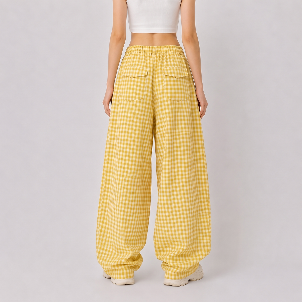 Oversized Gingham Pants